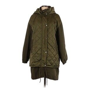 ZARA Hunter Green Contrasting Puffer Jacket - S
